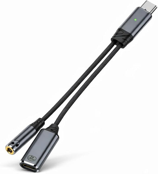 Mizi [2025 Upgraded USB-C to 3.5mm Headphone & Charger Adapter – 2-in-1 Type-C by Mizi