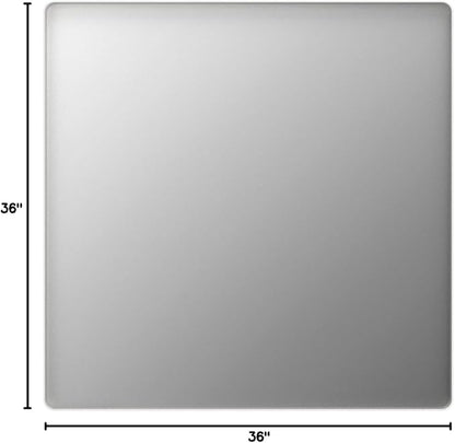 LOAAO 36x36 Inch White Metal Framed Bathroom Mirror - Image 9