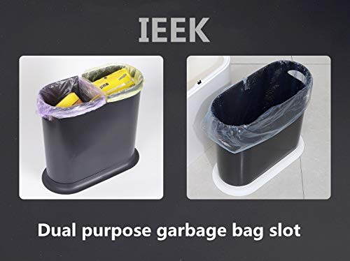 IEEK Plastic Trash Can with Press Top Lid, 3.2 Gallon /12 Liter Garbage Can - Image 5