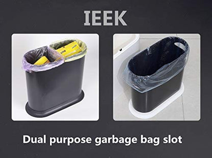 IEEK Plastic Trash Can with Press Top Lid, 3.2 Gallon /12 Liter Garbage Can - Image 5