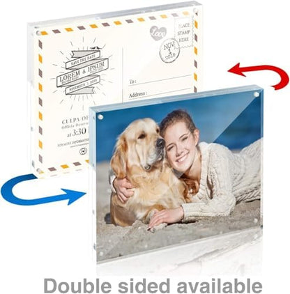 5x7 Acrylic Frame 30 Pack,20MM Thicker Frameless Clear Picture Frames | Freestanding Double Sided Magnetic Picture Frame,Acrylic Picture Frames for Desktop Display with Microfiber Cloth,Gift Ideal