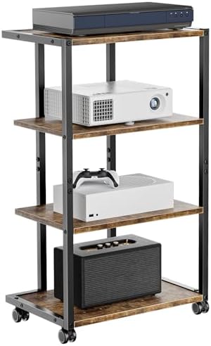 aquzee av media stand with wheels, 4-tier game, main product view