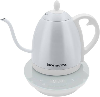 Bonavita Cosmopolitan 1.0L Gooseneck Electric Kettle, Stainless Steel Water by Bonavita