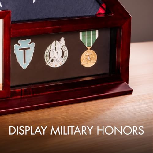 bey-berk custom personalized american flag display case for on a desk or shelf