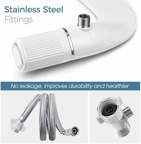 bigcow ultra-slim bidet attachment for toilet - dual, side view