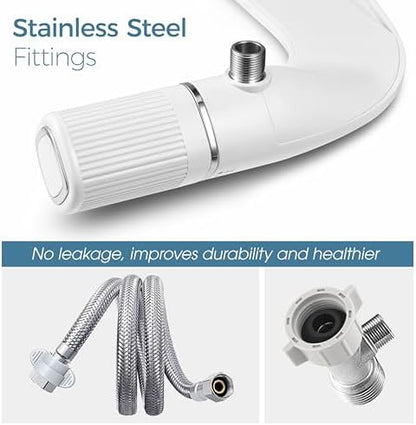 bigcow ultra-slim bidet attachment for toilet - dual, side view
