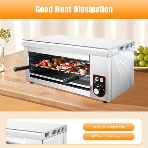 Electric Cheese Melter, 1500W Countertop Salamander Broiler, Commercial - Image 2