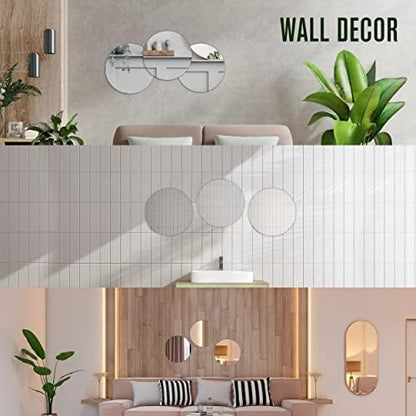 Mirror Centerpieces for Tables, Small, 10 Inch, 12 Pack, Center Piece | Houseables Round Mirrors For Centerpieces, Mirrored Trays, Round Table Plate Tray, Circle, Glass Charger, Wedding, Base