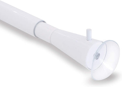 Shower Curtain Rod No Drilling, Spring Tension Rod, 34-56 Inch, 3/4 Inch Diameter, Suction Cup on Either End, 1PCS, White
