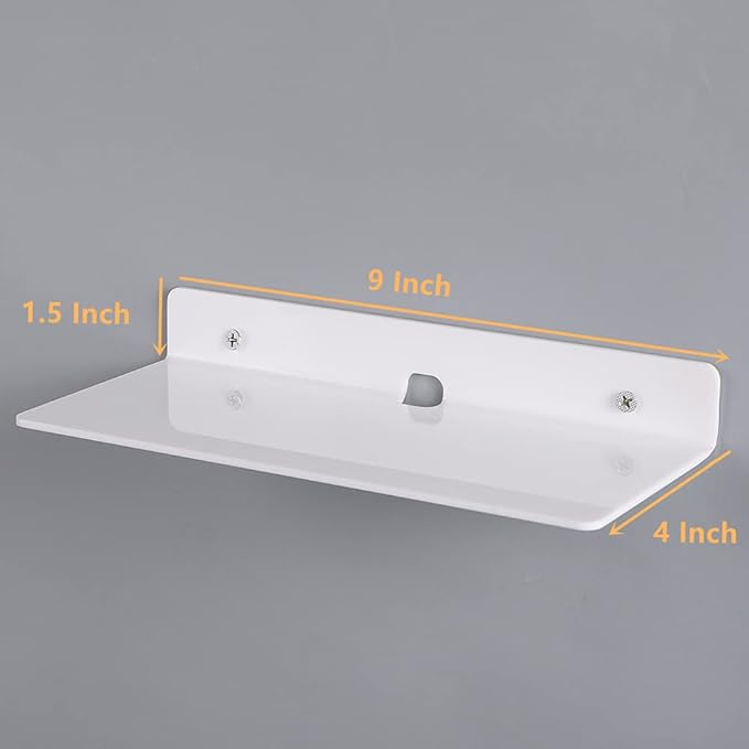 IEEK 9 Inch Acrylic Floating Shelves Set of 4, Small Wall Display Shelf - Image 3