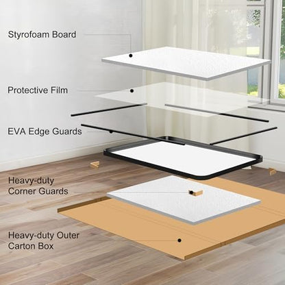 circumi black bathroom mirror, 30"x30" rectangular mirror for on a desk or shelf