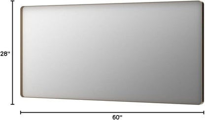 LOAAO 60”X28” Gold Bathroom Mirror, Rounded Rectangle Gold Frame Mirror - Image 9