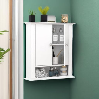 White Bathroom Wall Cabinet, Over the Toilet Storage Cabinet, Bathroom Cabinet - Image 5