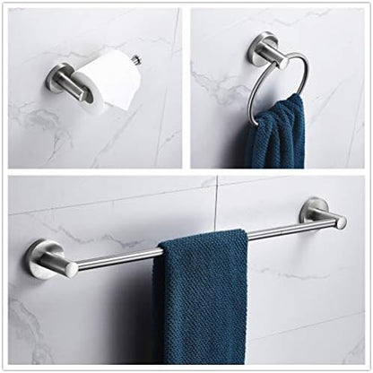 3-piece bathroom accessories set wall mounted,bathroom hardware set shown in use