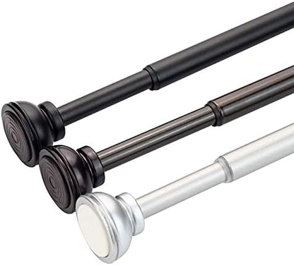 KXLIFE 2 Pack Spring Tension Rod Adjustable 22-36 Inches, Bronze | 1/2-inch Decorative Tension Drapery Rod, Tension Mounted, Non-Slip, for Window, Kitchen, RV, Doorway