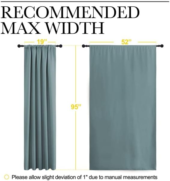 NICETOWN Greyish Blue Blackout Curtains Panels - Image 7