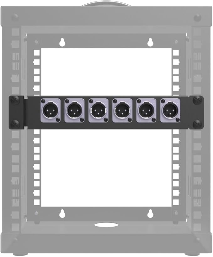 QiaoYoubang 10" 1U Mini Hinged D-Series Connectors Rack Panel 6D XLR HDMI Audio - Image 3