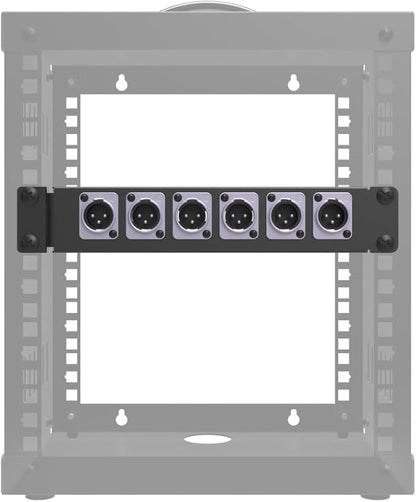 QiaoYoubang 10" 1U Mini Hinged D-Series Connectors Rack Panel 6D XLR HDMI Audio - Image 3