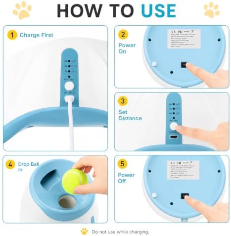 automatic dog ball launcher with 3 adjustable shoot on a desk or shelf