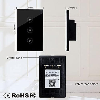WiFi Smart Wall Touch Light Switch Glass Panel Wireless Remote Control by - Image 6