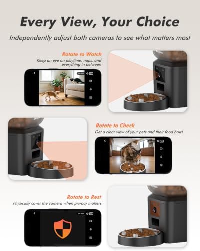 automatic dog feeder with 2k cameras - 8l/, close-up detail