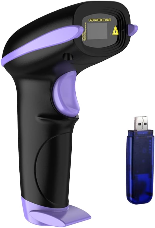 NADAMOO Wireless Barcode Scanner 328 Feet Transmission Distance USB Cordless 1D by NADAMOO