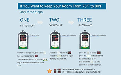 Inkbird ITC-308 Digital Temperature Controller 2-Stage Outlet Thermostat - Image 9