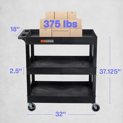 tubstr 3-tier rolling utility cart with wheels, 300, close-up detail