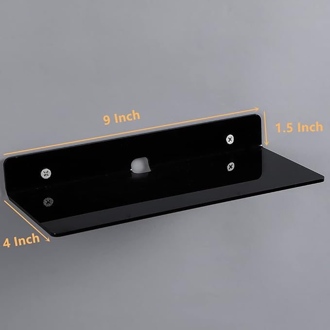 IEEK 4 PCS Small Acrylic Floating Wall Shelves, 9 Inch Adhesive Display Shelf - Image 3