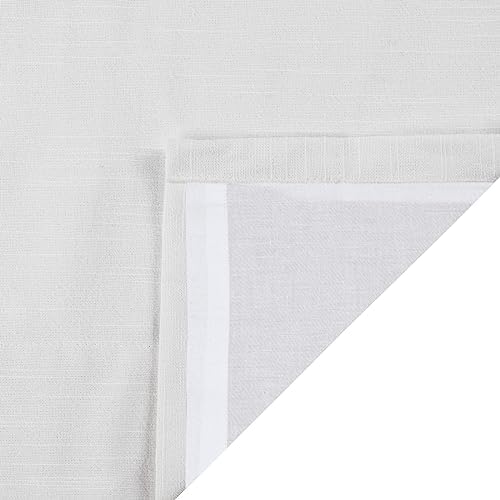 TWOPAGES White Linen Cotton Blend Pinch Pleated Curtain,52Wx96L | Linen Cotton Blend; Natural Texture; Pinch Pleats; Light Filtering; Window Treatment; Lined Drape for Living Room; 1 Panel