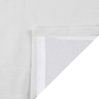 TWOPAGES White Linen Cotton Blend Pinch Pleated Curtain,52Wx96L | Linen Cotton Blend; Natural Texture; Pinch Pleats; Light Filtering; Window Treatment; Lined Drape for Living Room; 1 Panel