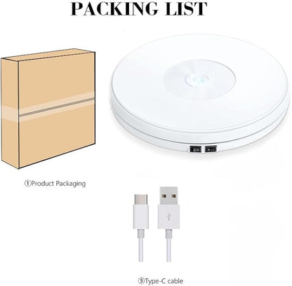 YVV LED Rotating Display Stand White 10 Inch 360° Motorized Turntable - Image 7