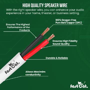 fast Cat. Speaker Wire 16 Guage 2C, UL Listed & CMR/CL3R-FT4 Rated - Image 2