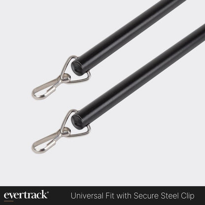 Curtain Wand - Aluminum Curtain and Drapery Pull Rod with Stainless Steel Hardware for Curtains, Draperies, and Room Divider Curtains - 48 Inches, Metallic Black - Pack of 2