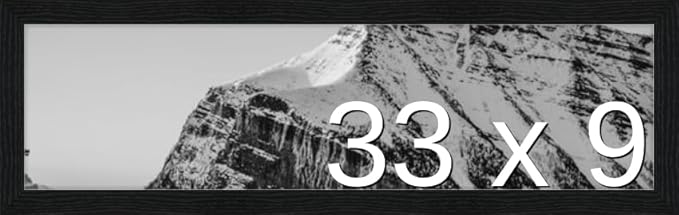 Frame It Easy 33 x 9 Black Grain Wood Frame by FrameItEasy
