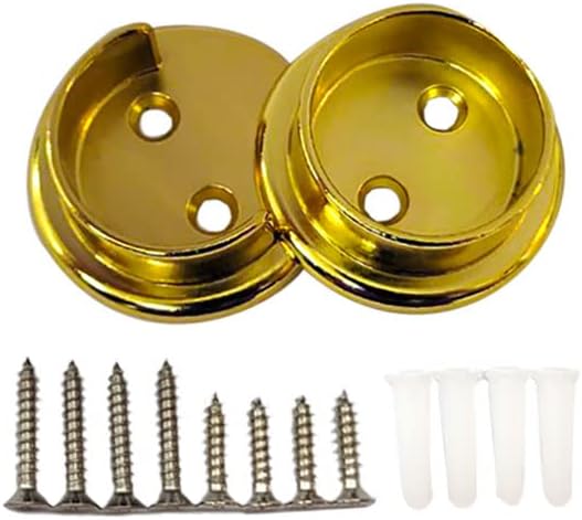 Heavy Duty Solid Metal Pole Socket Set, 1-3/8'', Polish Brass, 1 Pair, Made In Taiwan