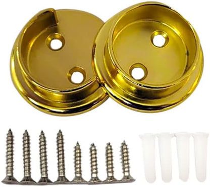 Heavy Duty Solid Metal Pole Socket Set, 1-3/8'', Polish Brass, 1 Pair, Made In Taiwan