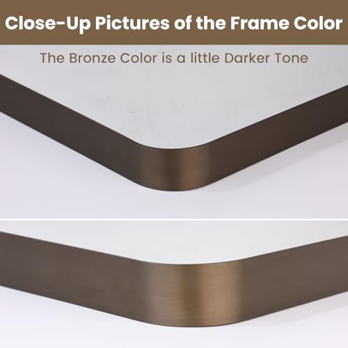 loaao 20"x30" bronze bathroom mirror for vanity, close-up detail