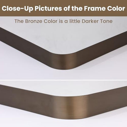 loaao 20"x30" bronze bathroom mirror for vanity, close-up detail