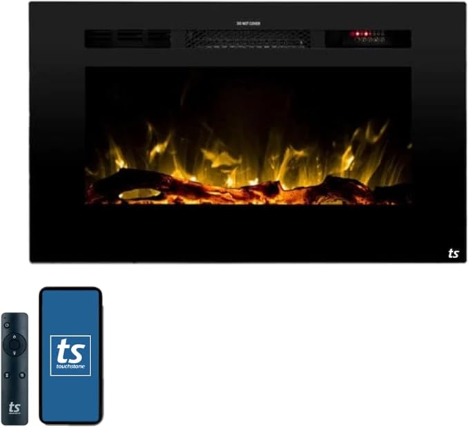 Touchstone Smart Electric Fireplace-The Sideline 28" Wide-in Wall Recessed by TouchstoneHomeProducts
