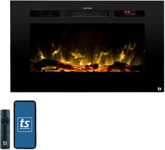 Touchstone Smart Electric Fireplace-The Sideline 28" Wide-in Wall Recessed by TouchstoneHomeProducts