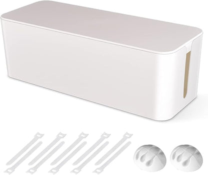 Cable Management Box, Large Cord Organizer Box to Hide Power Strip & Under Desk by Chouky