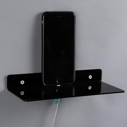 IEEK 4 PCS Small Acrylic Floating Wall Shelves, 9 Inch Adhesive Display Shelf - Image 4