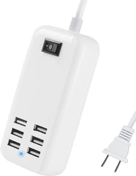 6 Ports USB Charger Hub Desktop US Plug AC Power Wall Travel Charging Adapter by WGTCABLE