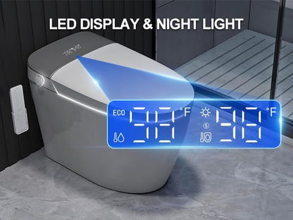Smart Toilet with Built-in Bidet, Heated Seat, Warm Water, Air Dryer, Foot - Image 2