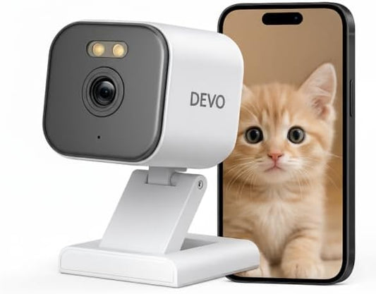 Devo CCAZ10 Security Camera 2K | Indoor|Pet Camera & Baby Monitor | 2-Way Audio by DEVO