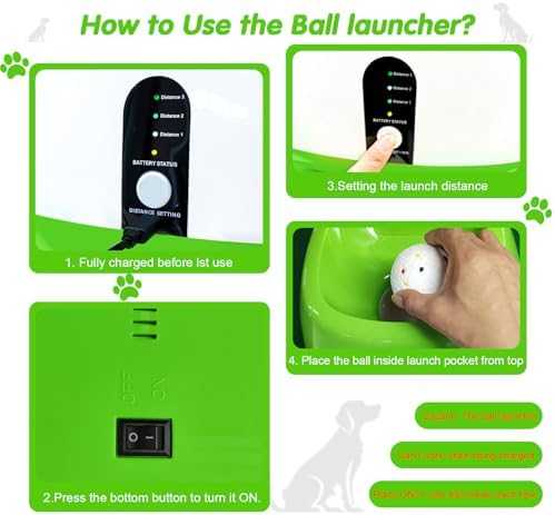 mekaple automatic dog ball launcher, upgraded interactive dog, side view