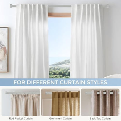 VOIIY Silver Curtain Rods for Windows 48 to 84 Inch(4-7 Feet),1" Diameter Drapery Rods with Modern Style End Cap Finials,Size:36-88 Inch,Antique Silver