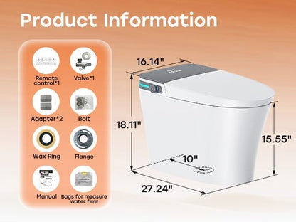 HOROW Bidet Toilet 10" Rough-in, Smart Toilet - Image 3