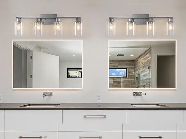 SOPEAS 4 Light Bathroom Light Fixtures, Brushed Nickel Modern Bathroom Vanity - Image 6